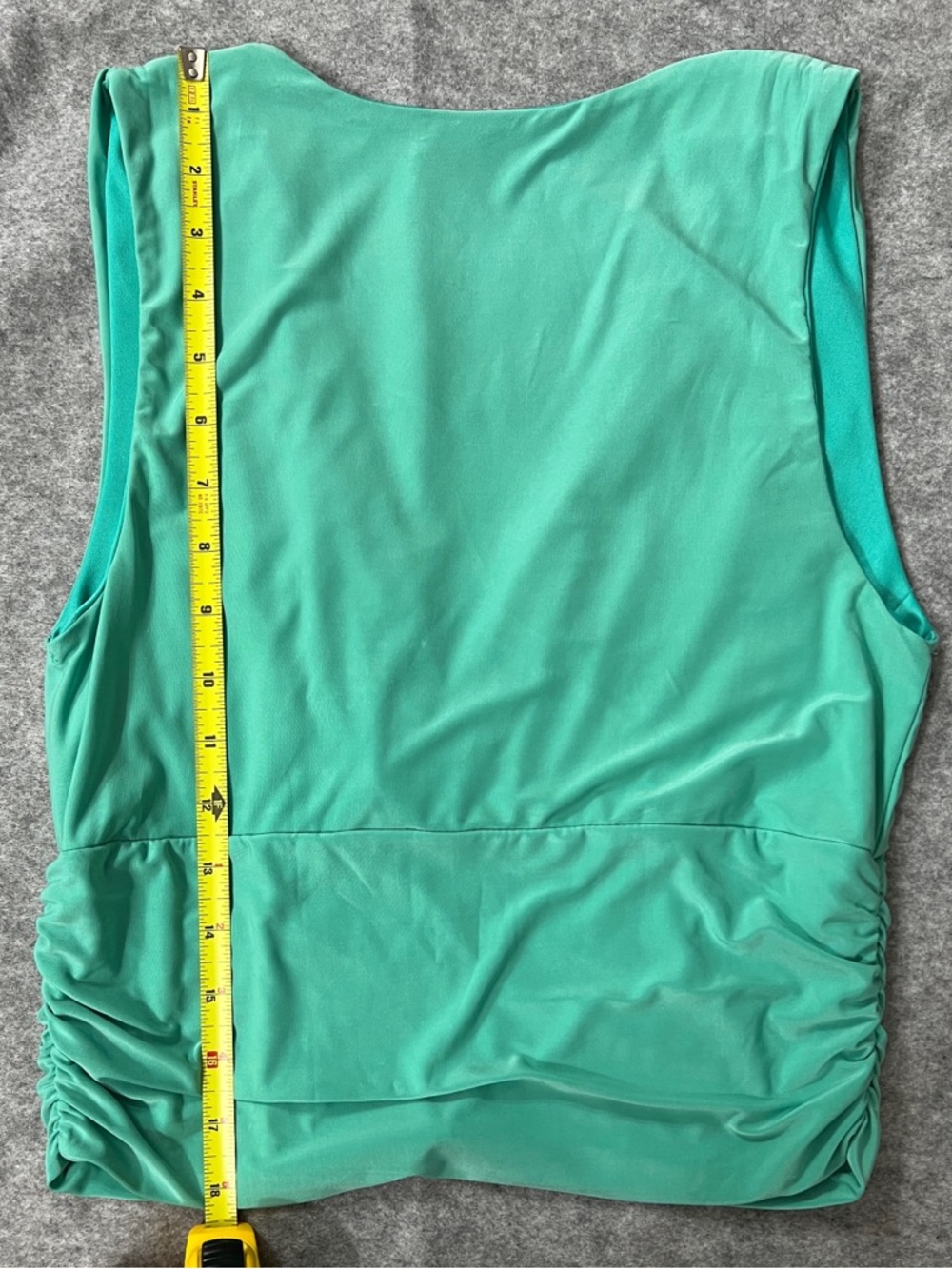 21 Saints sleeveless ruched v-neck tank top aquamarine US Women’s Large L - Picture 5 of 8